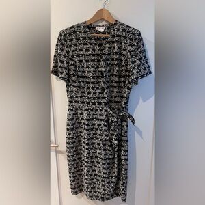 Talbots Black and White Midi Dress